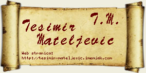 Tešimir Mateljević vizit kartica
